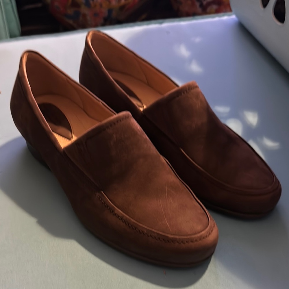 Ecco Brown Suede Loafers Slip-On Comfort